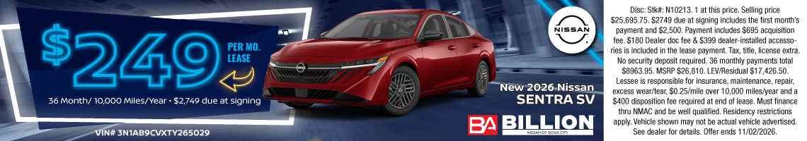 2026 Nissan Sentra