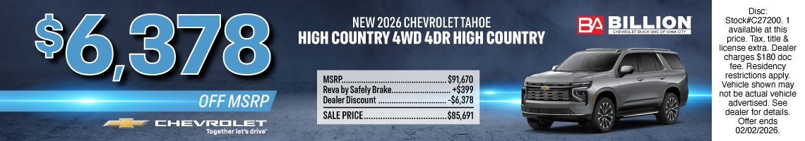 26JAN_BAIC_NEW 2026 CHEVROLET TAHOE HIGH COUNTRY