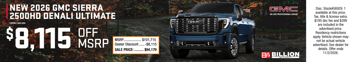 26OCT_BGSC_NEW 2026 GMC SIERRA 2500HD DENALI ULTIMATE CREW CAB