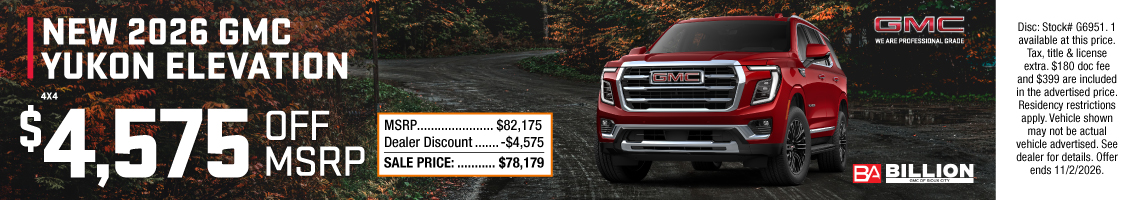 New 2026 GMC Yukon Elevation
