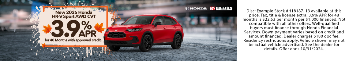 New 2025 Honda HR-V Sport