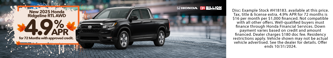 24OCT_BHIC_NEW 2025 HONDA RIDGELINE RTL