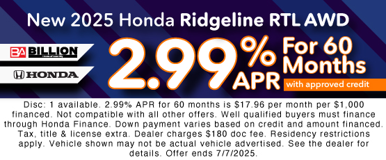 25JUL_BHIC_NEW 2025 HONDA RIDGELINE RTL