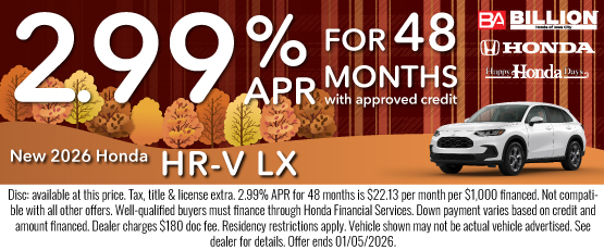 25NOV_BHIC_NEW 2026 HONDA HR-V LX
