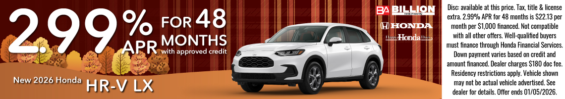 25NOV_BHIC_NEW 2026 HONDA HR-V LX