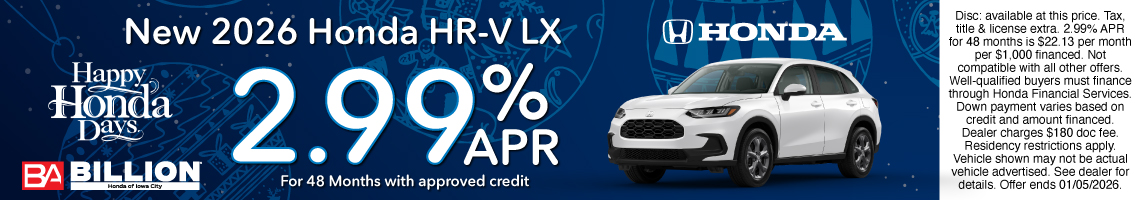 25DEC_BHIC_NEW 2026 HONDA HR-V LX