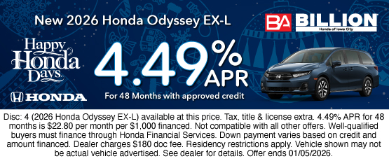 25DEC_BHIC_NEW 2026 HONDA ODYSSEY EX-L