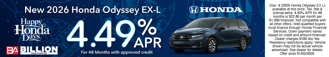 New 2026 Honda Odyssey EX-L