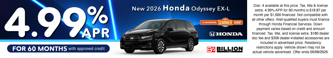 26JUL_BHIC_NEW 2026 HONDA ODYSSEY EX-L