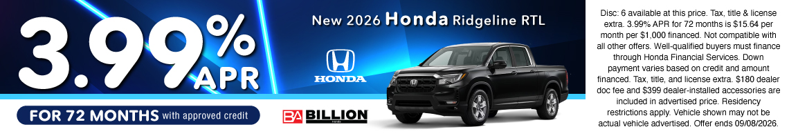 26JUL_BHIC_NEW 2026 HONDA RIDGELINE RTL