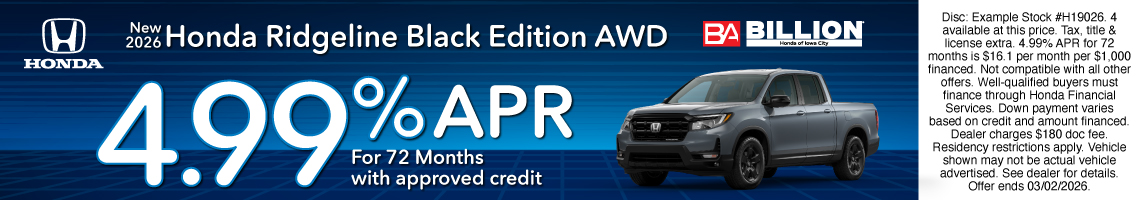 26JAN_BHIC_NEW 2026 HONDA RIDGELINE BLACK EDITION