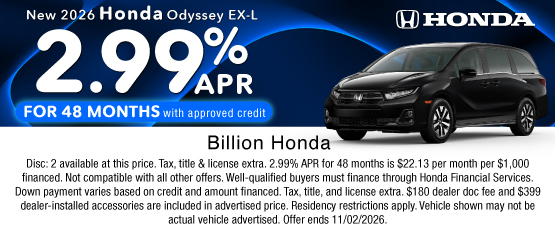 26SEP_BHIC_NEW 2026 HONDA ODYSSEY EX-L