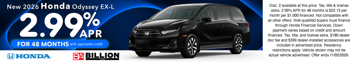 26SEP_BHIC_NEW 2026 HONDA ODYSSEY EX-L