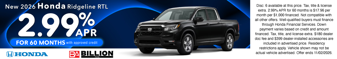 26SEP_BHIC_NEW 2026 HONDA RIDGELINE RTL