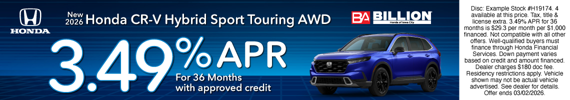New 2026 Honda CR-V Hybrid Sport Touring