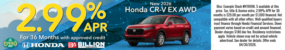 26MAR_BHIC_NEW 2026 HONDA CR-V EX (36 MONTHS)