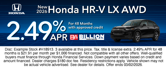 26JAN_BHIC_NEW 2026 HONDA HR-V LX
