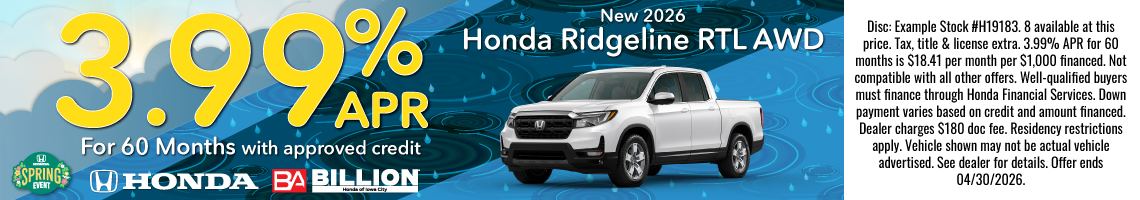 26MAR_BHIC_NEW 2026 HONDA RIDGELINE RTL