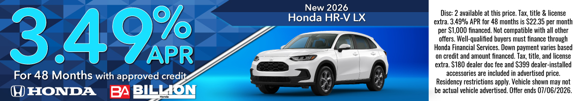 26MAY_BHIC_New 2026 Honda HR-V LX