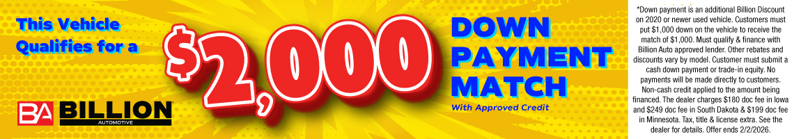 BIL-JANUARY 26 - ALL STORE DOWN PAYMENT MATCH