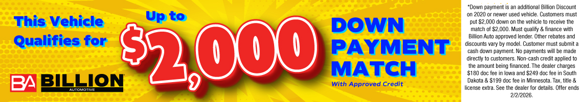 BIL-JANUARY 26 - ALL STORE DOWN PAYMENT MATCH