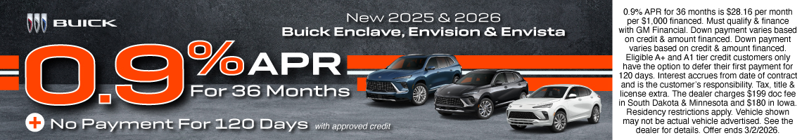 26FEB_BILGM_BUICK_NEW 2025 & 2026 BUICK ENCLAVE, ENVISION & ENVISTA