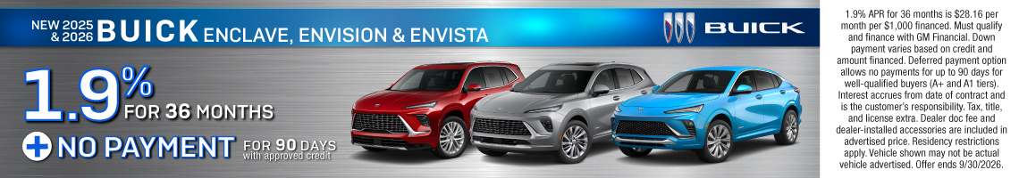 26SEP_BILBUICK_NEW 2025 & 2026 BUICK ENCLAVE, ENVISION & ENVISTA