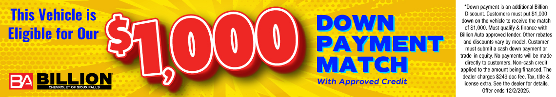 Down Payment Match SF Chevy