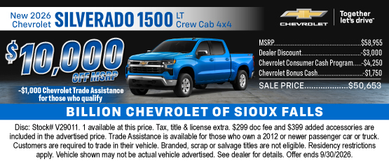 26SEP_BILC_NEW 2026 CHEVROLET SILVERADO 1500 LT CREW CAB
