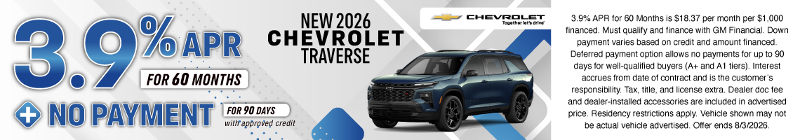 26JUL_BILCHEVY_NEW 2026 CHEVROLET TRAVERSE