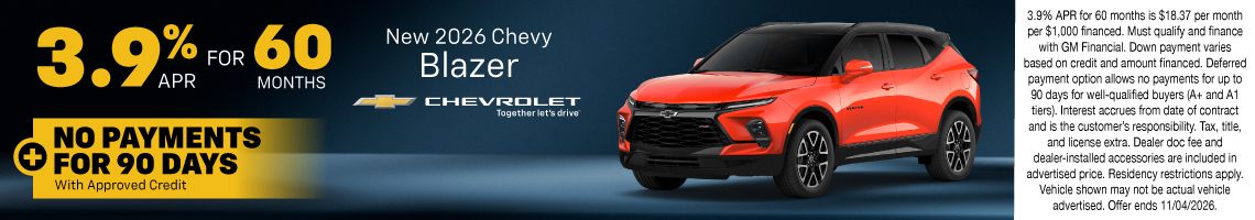 New 2026 Chevrolet Blazer LT