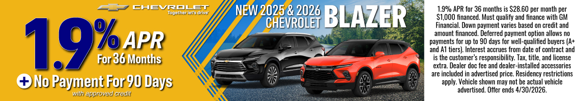 26APR_BILCHEV_NEW 2025 & 2026 CHEVROLET BLAZER