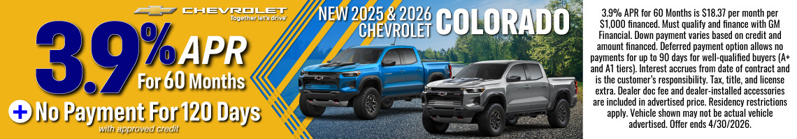 26APR_BILCHEV_NEW 2025 & 2026 CHEVROLET COLORADO