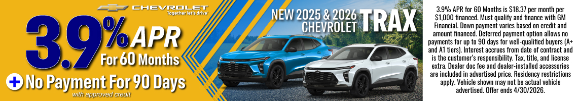 26APR_BILCHEV_NEW 2025 & 2026 CHEVROLET TRAX