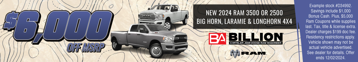 24NOV_BILD_NEW 2024 RAM 2500/3500 BIG HORN/LARAMIE/LONGHORN