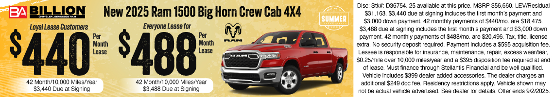 25AUG_BILD_LEASE_NEW 2025 RAM 1500 BIG HORN CREW CAB