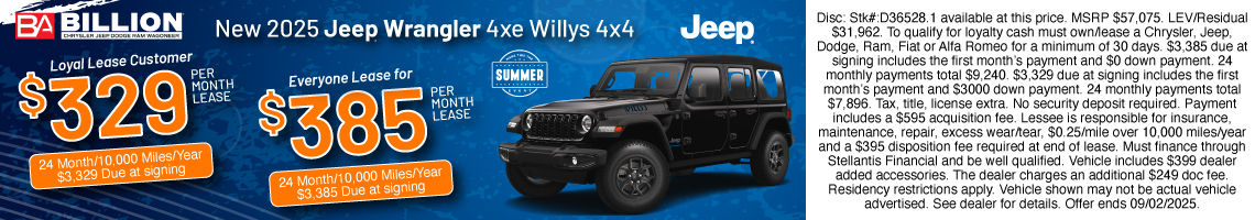New 2025 Jeep Wrangler 4xe Willys