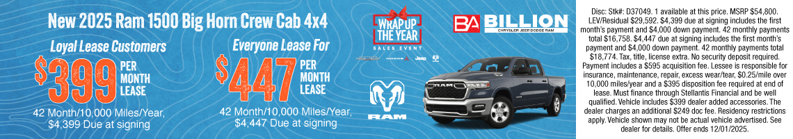 25NOV_BILD_LEASE_NEW 2025 RAM 1500 BIG HORN CREW CAB
