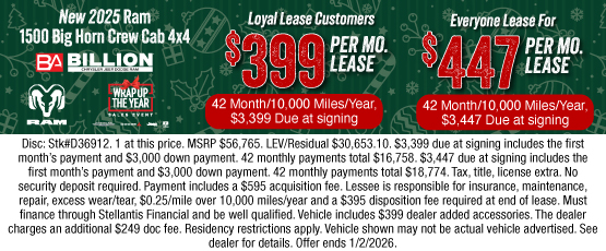 25DEC_BILD_LEASE_NEW 2025 RAM 1500 BIG HORN CREW CAB