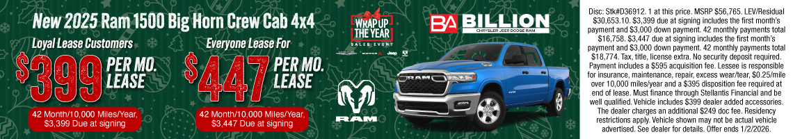 25DEC_BILD_LEASE_NEW 2025 RAM 1500 BIG HORN CREW CAB
