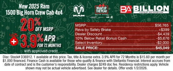 25DEC_BILD_NEW 2025 RAM 1500 BIG HORN CREW CAB