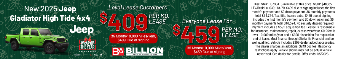 25DEC_BILD_LEASE_NEW 2025 JEEP GLADIATOR HIGH TIDE
