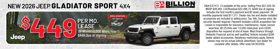 26APR_BILD_LEASE_NEW 2026 JEEP GLADIATOR SPORT