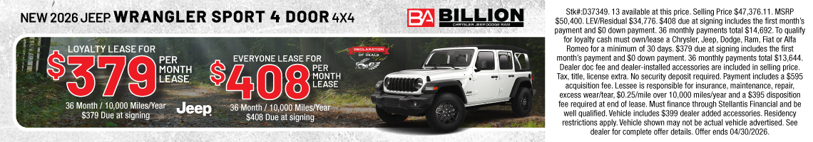 26APR_BILD_LEASE_NEW 2026 JEEP WRANGLER SPORT 4 DOOR