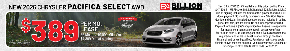 26APR_BILD_LEASE_NEW 2026 CHRYSLER PACIFICA SELECT