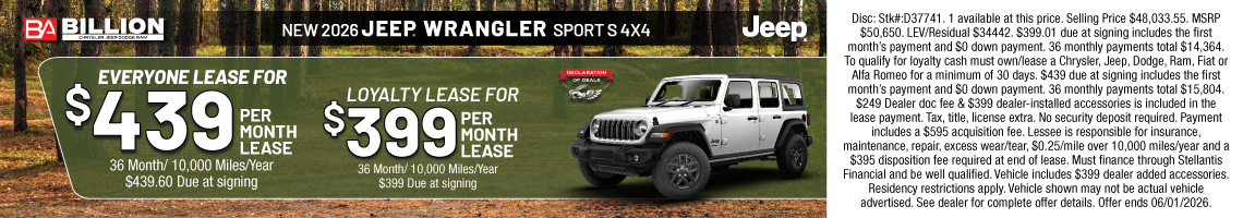 26MAY_BILD_LEASE_NEW 2026 JEEP WRANGLER SPORT