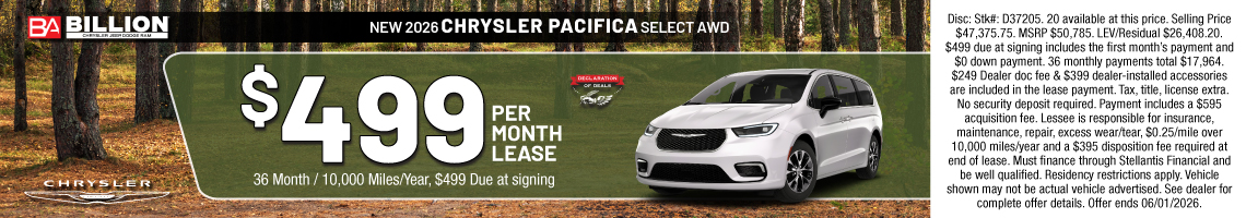 26MAY_BILD_LEASE_NEW 2026 CHRYSLER PACIFICA SELECT