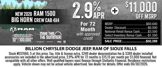 26JUN_BILD_NEW 2026 RAM 1500 BIG HORN CREW CAB