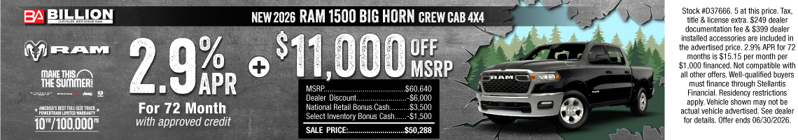 26JUN_BILD_NEW 2026 RAM 1500 BIG HORN CREW CAB