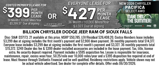 26JUN_BILD_LEASE_NEW 2026 CHRYSLER PACIFICA SELECT